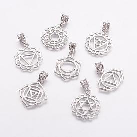 Alloy European Dangle Charms, Large Hole Pendants, Chakras