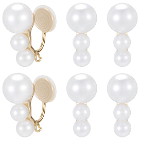 10шт. латунные ушные манжеты, с искусственными жемчужинами и петлями из АБС, долговечный, без никеля 