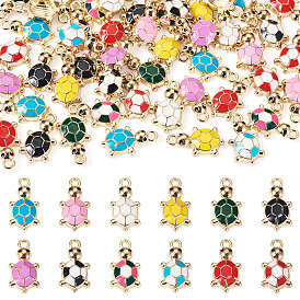 48 шт 12 цвета сплава эмалевые подвески, черепахи обереги