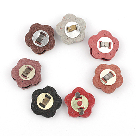 Cattlehide Magnetic Buttons Snap Magnet Fastener, Flower, for Cloth & Purse Makings
