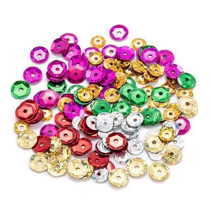 ПВХ блестка бусы, полу-чашевидные блестки бусины, центральное отверстие