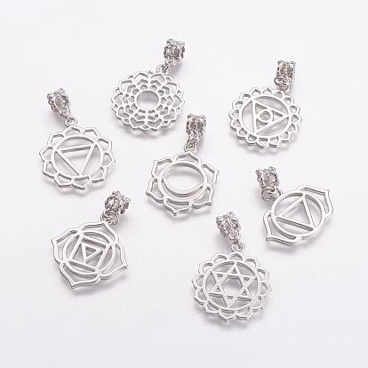 Alloy European Dangle Charms, Large Hole Pendants, Chakras