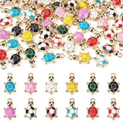 48 шт 12 цвета сплава эмалевые подвески, черепахи обереги