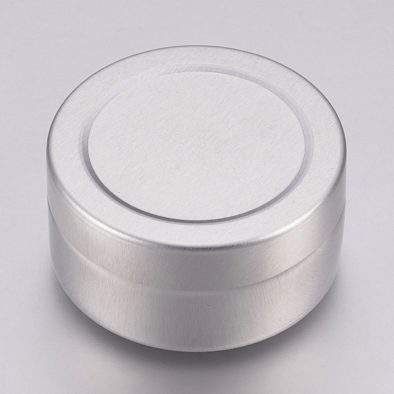 Round Aluminium Tin Cans, Aluminium Jar, Storage Containers for Cosmetic, Candles, Candies, with Slip-on Lid