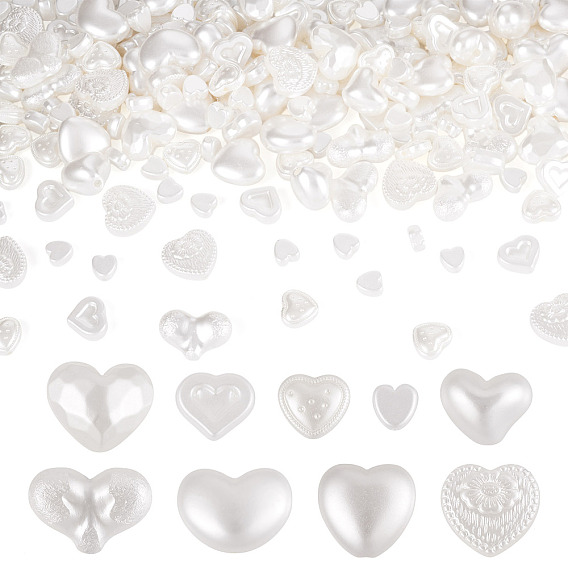 220 шт. 9 стиль бусины из АБС-пластика с имитацией жемчуга, сердце