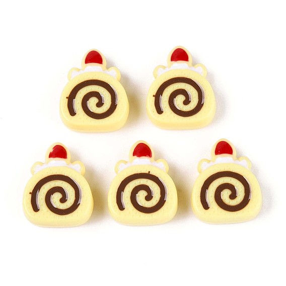 Непрозрачные акриловые бусины, с эмалью, торт