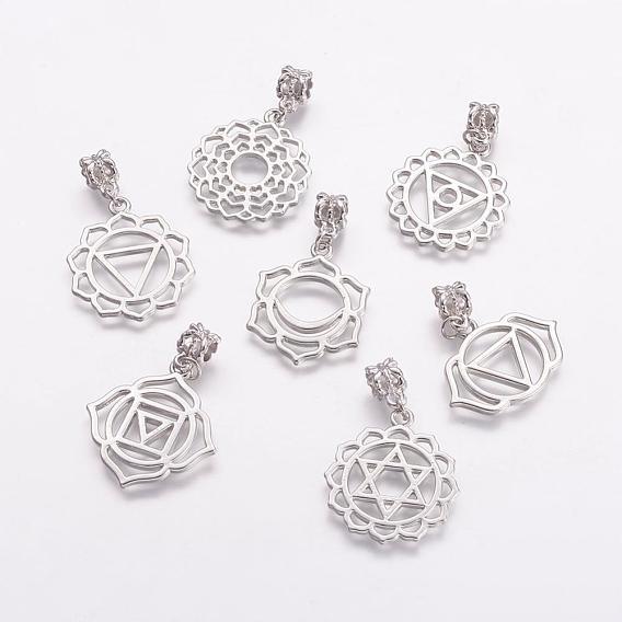 Alloy European Dangle Charms, Large Hole Pendants, Chakras