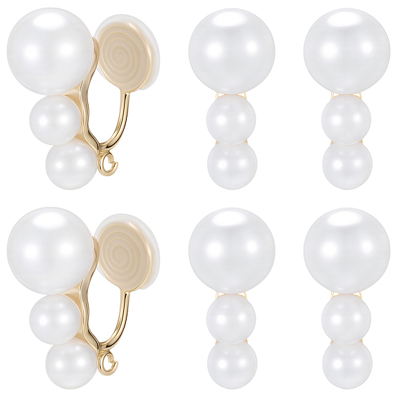 10шт. латунные ушные манжеты, с искусственными жемчужинами и петлями из АБС, долговечный, без никеля 