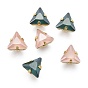 Шить на горный хрусталь, стекло горный хрусталь, с золотыми тонами латунных зубьев, аксессуары для одежды, треугольные