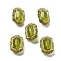Transparent Acrylic Beads, Golden Metal Enlaced, Rectangle