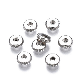 Tarnish Resistant 201 Stainless Steel Spacer Beads, Flat Round