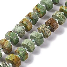 Natural Green Opal Beads Strands, Faceted, Flat Round