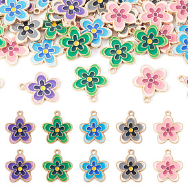 40 шт 5 цвета сплава эмалевые подвески, , золотые