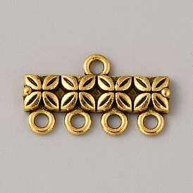 Сплав люстра компонента ссылки тибетском стиле, прямоугольник с цветочным соединителем