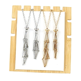 Colliers pendentifs en pochette en macramé vierge en acier inoxydable mkaing