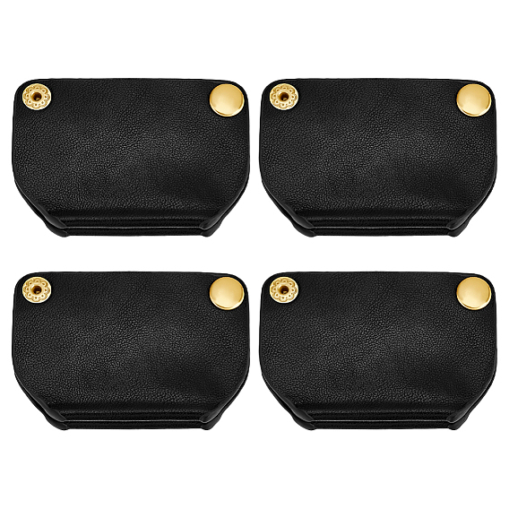 4шт. короткие застежки-подвески из искусственной кожи, пряжки для изготовления ремешков для сумок, с кнопками сплава досрочных, золотые