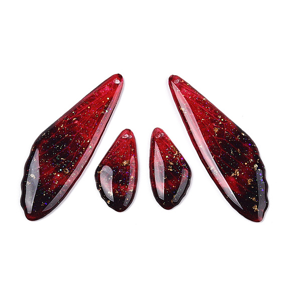 Серьги-крылья из прозрачной смолы с подвесками, прелести крыльев