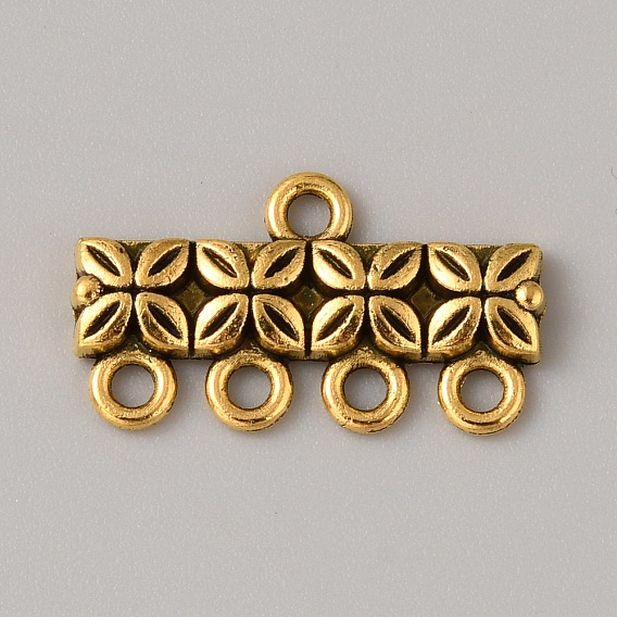 Сплав люстра компонента ссылки тибетском стиле, прямоугольник с цветочным соединителем