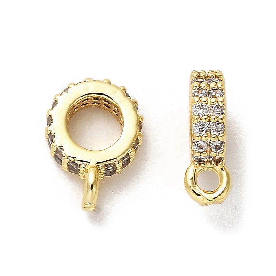 Латунные поручни из кубического циркония с микропаве, без кадмия, без никеля и без свинца, петля под залог, кольцо