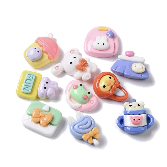 Rabbit/Baby Bottle/Lollipop Opaque Resin Decoden Cabochons, Mixed Shapes