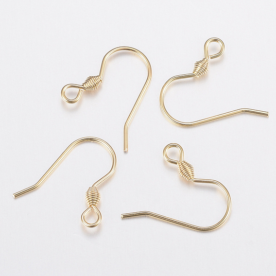 Ion Plating(IP) 304 Stainless Steel Earring Hooks, Ear Wire, with Horizontal Loop