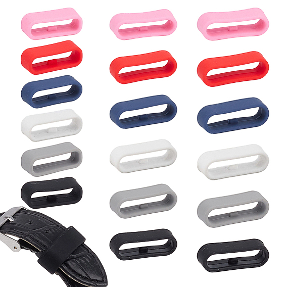 18 шт. 18 стили силиконовые сменные ремешки для часов петли, овальные