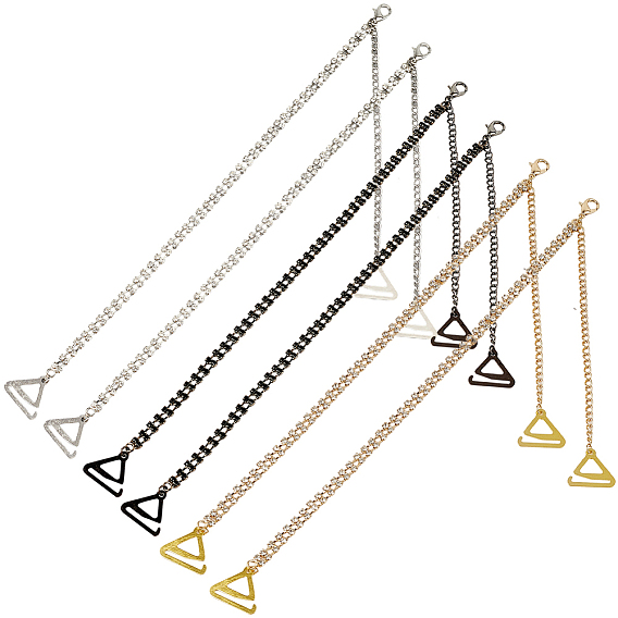 3 пары 3 цветные бретельки для бюстгальтера из сплава и стразов, с пряжкой