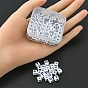 Acrylic Horizontal Hole Letter Beads, Cube with Random Mixed Letters