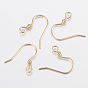 Ion Plating(IP) 304 Stainless Steel Earring Hooks, Ear Wire, with Horizontal Loop