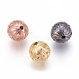 Brass Cubic Zirconia Beads, Round, Clear