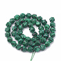 Synthetic Malachite Beads Strands, Star Cut Round Beads, Faceted