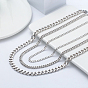 925 Sterling Silver Cuban Link Chain Necklace, Diamond Cut Wide Chains Necklace, with S925 Stamp