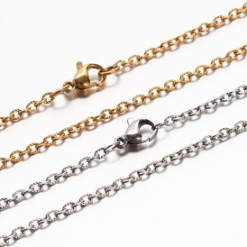 304 из нержавеющей стали кабель цепи ожерелья, с застежкой омар коготь, 17.7 дюйм (45 см)