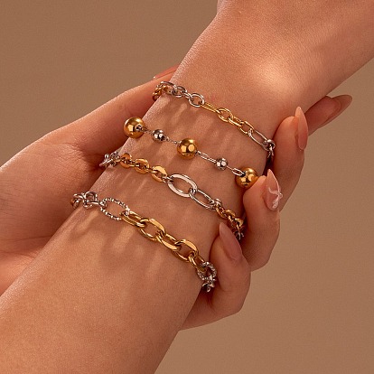 304 из нержавеющей стали цепи браслеты, прекрасно для женщин