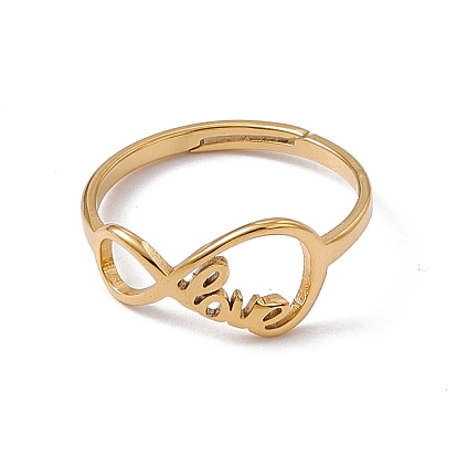 201 Stainless Steel Infinity Love Adjustable Ring for Women