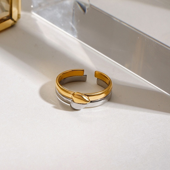 304 регулируемые манжетные кольца из нержавеющей стали, открытые парные кольца, сердце