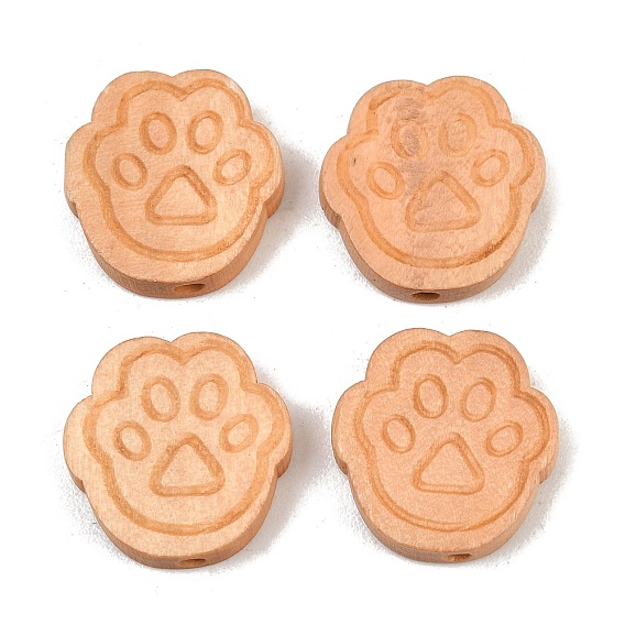 Деревянные бусины, отпечаток лапы