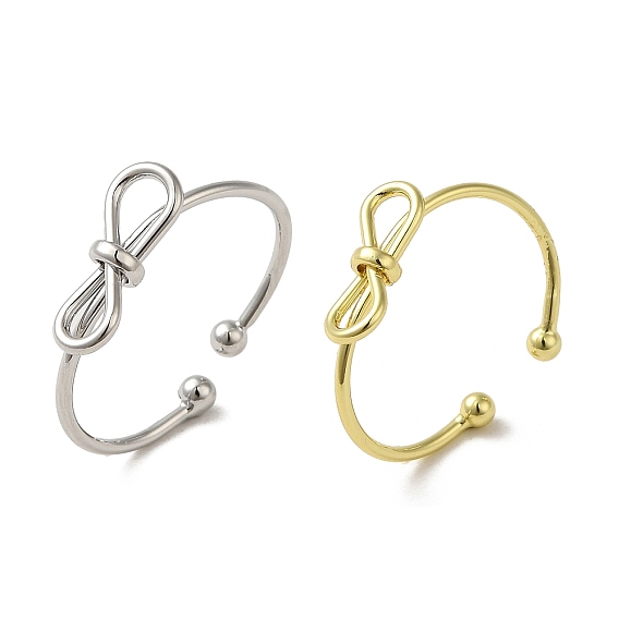 Латунные кольца-манжеты для женщин, без кадмия и без свинца, бантом