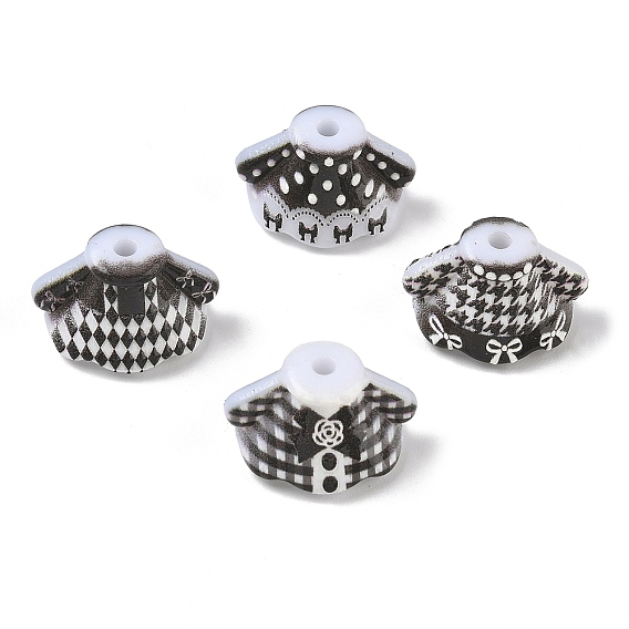 Printed Opaque Acylic Beads, Clothes