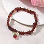 Браслеты с круглыми подвесками из натурального сердолика, Женские браслеты из натуральных гранатовых бусин с эластичной нитью