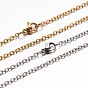 304 Stainless Steel Cable Chain Necklaces, with Lobster Claw Clasp, 17.7 inch(45cm)