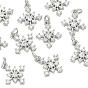 Colgantes de latón con microengaste de circonitas cúbicas de Shegrace, encantos de copo de nieve, sin cadmio y níque y plomo, Claro