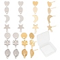 14Pair 7 Style 304 Stainless Steel Stud Earring Findings, with 8Pcs Ear Nuts, Star & Moon & Flower & Leaf & Heart