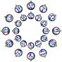 Alloy Glass Pendants, Half Round with Twelve Constellations