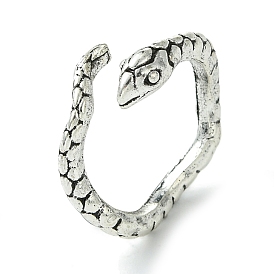 Snake Alloy Open Cuff Rings, Lead Free & Cadmium Free