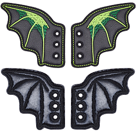 2 пары 2 стили пряжка для обуви из искусственной кожи на Хэллоуин для самостоятельного изготовления аксессуара для обуви, крылья