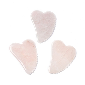 Tablas de gua sha de cuarzo rosa natural, herramientas de masaje de raspado, herramienta gua sha para el alivio del cuerpo facial, la forma del corazón