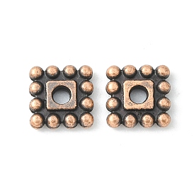  Perles de séparateur de style tibétain , sans plomb et sans cadmium, carrée, 7x7x2mm, Trou: 2mm