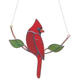 Iron Hummingbird Pendant Decorations, with Jump Ring and Chain