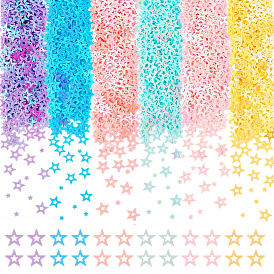180g 6 Farben Kunststoff Pailletten Perlen, Nähen von Basteldekorationen, Stern